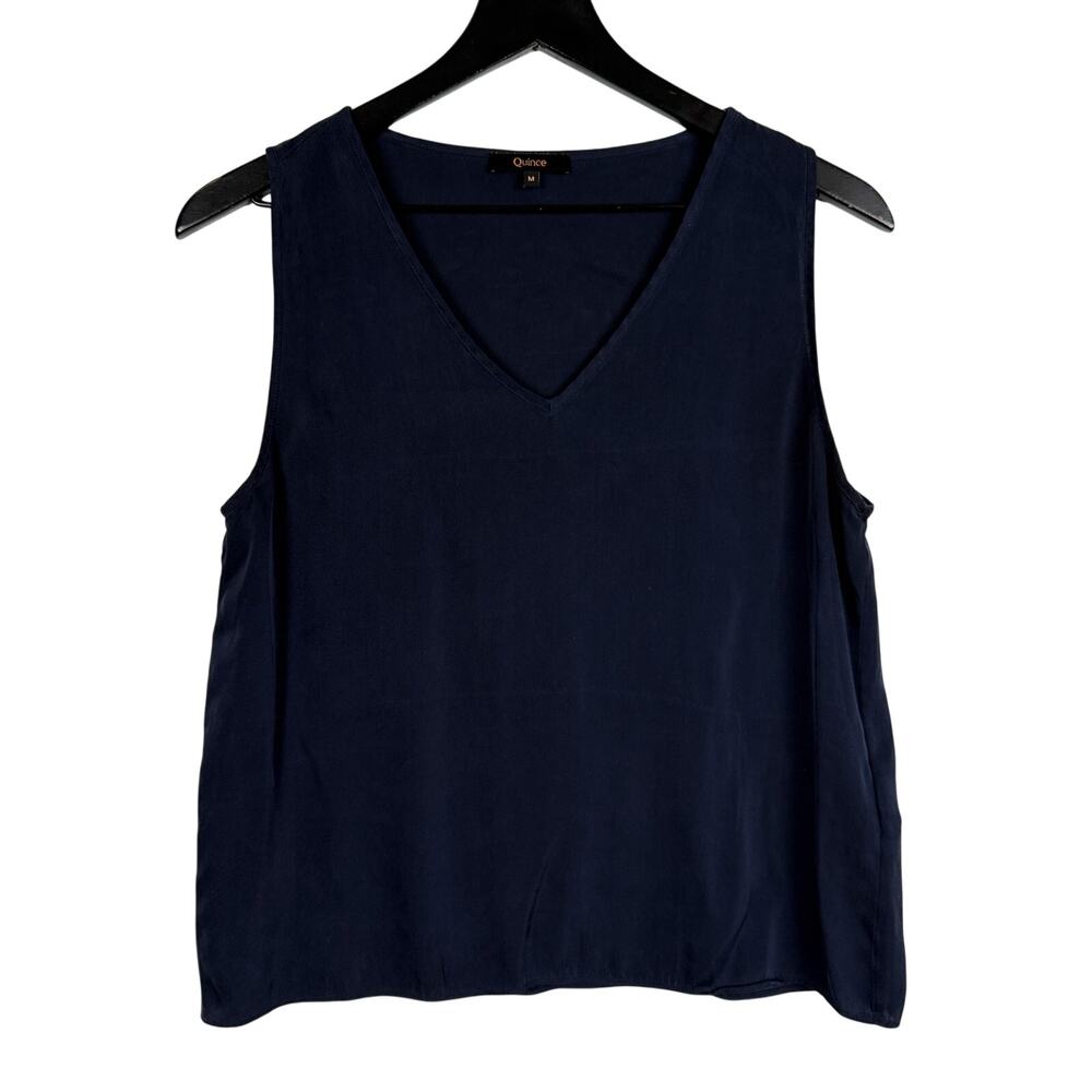 Quince Washable Silk Tank Top Navy Blue - M